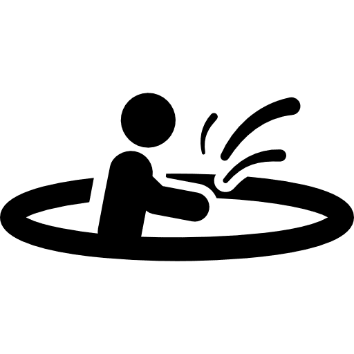 Beach playing summertime stick man swimming pool icon