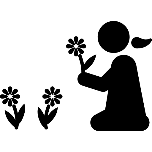 Flowers park flower stick man icon