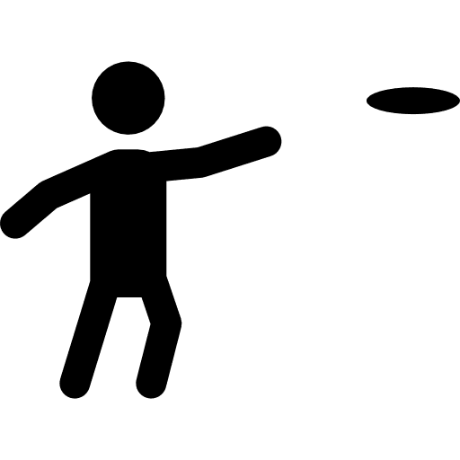 Fresbee summer stick man childhood icon