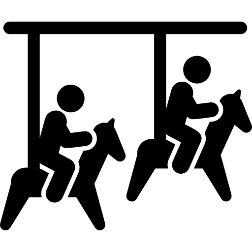 Rocking horses horse boys stick man icon