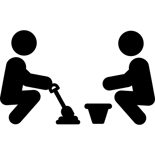 Sand box stick man childhood summertime icon