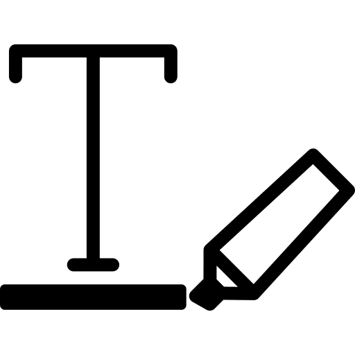 Highlight text edition highlight letter t icon