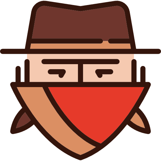 Bandit people cowboy carnival icon