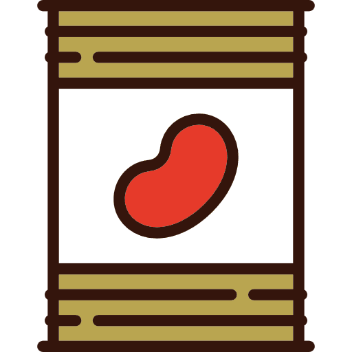 Beans legume can food icon