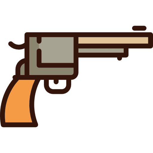 Gun weapons bullets revolver icon