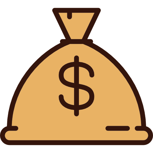 Money bag cost bag money bag icon