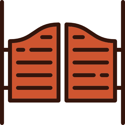 Saloon old doors western icon