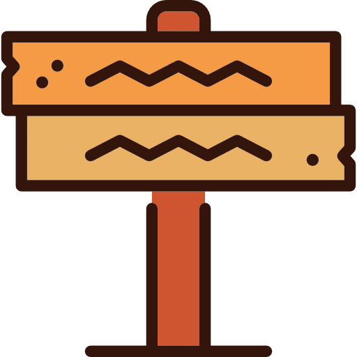 Sign wooden pointer wood icon