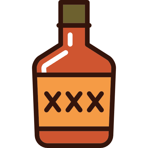 Whisky bottle alcohol food icon