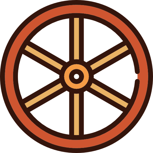 Wheel western carriage old icon