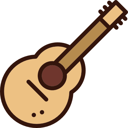 Guitar folk string instrument music icon