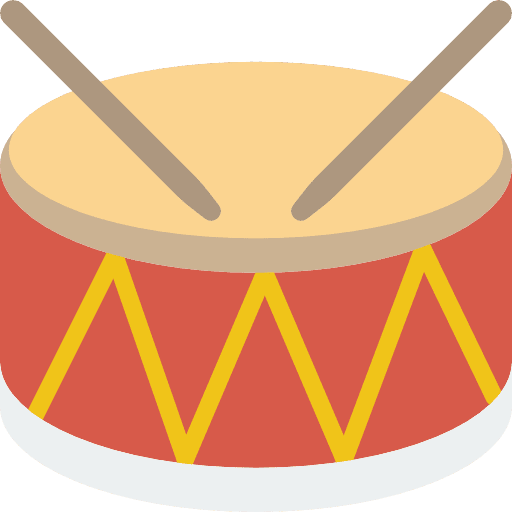 Drum drumsticks music percussion instrument icon