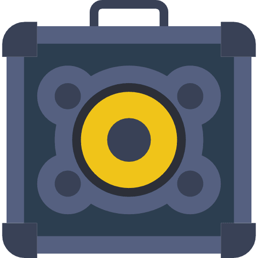 Amplifier speaker sound box audio box icon