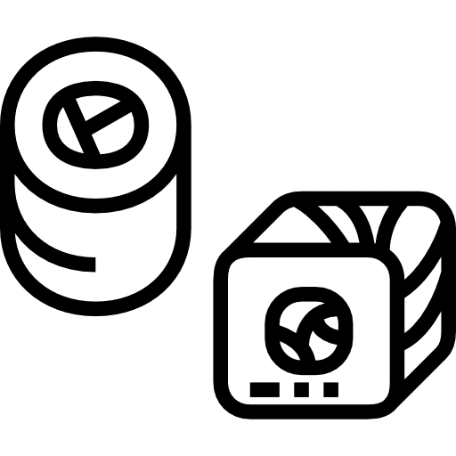 Sushi fish food and restaurant maki icon