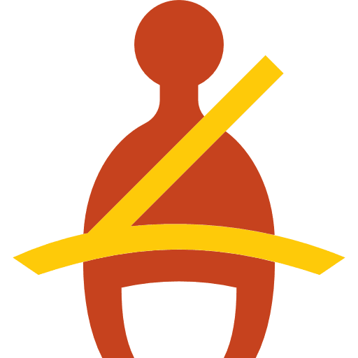 Seat belt safety transportation security icon