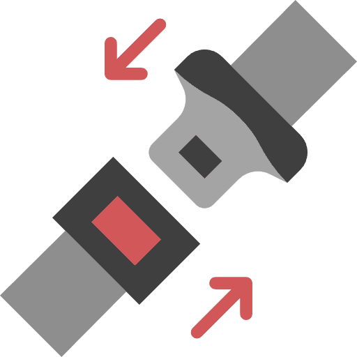 Seatbelt transport seatbelt security icon
