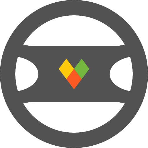 Steering wheel racing driving car icon