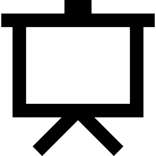 Presentation exhibition whiteboard support icon