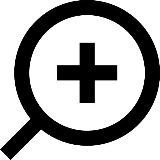 Zoom in lens magnifying glass view more icon