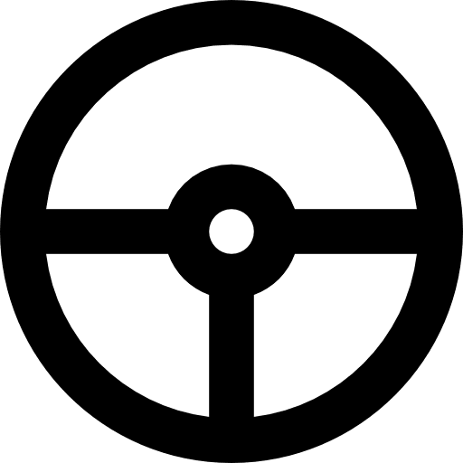 Steering wheel driving racing sports icon