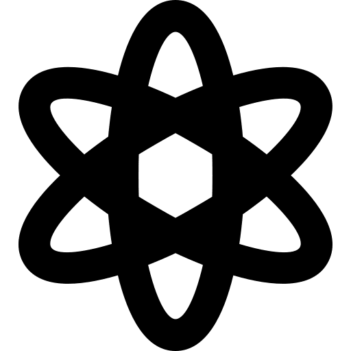 Atomic physics nuclear science icon