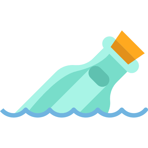 Message in a bottle pirate piracy note icon
