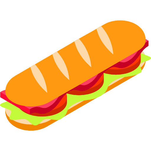 Sandwich food and restaurant bread junk food icon