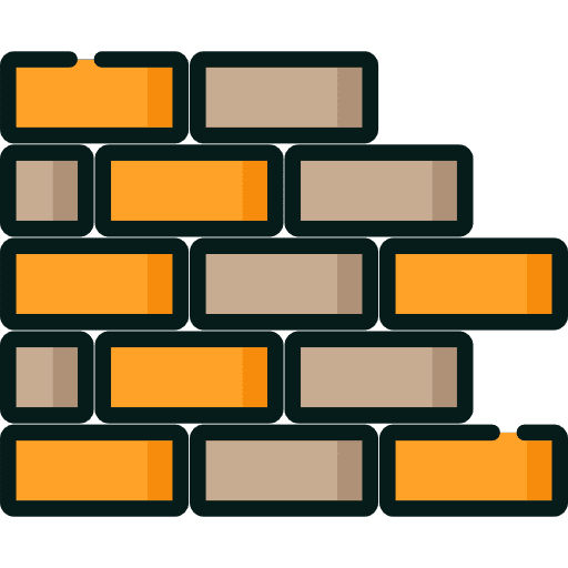 Brick tools and utensils bricks construction and tools icon