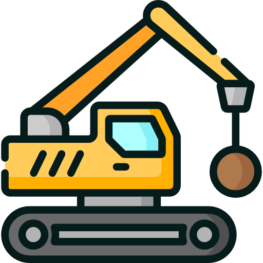 Demolition transport building trade weight icon