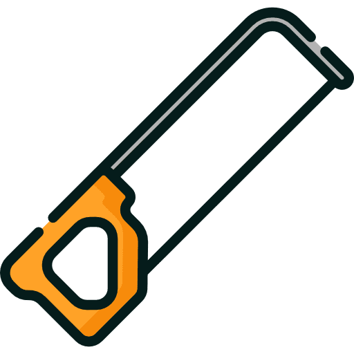 Hacksaw sawing carpentry construction and tools icon