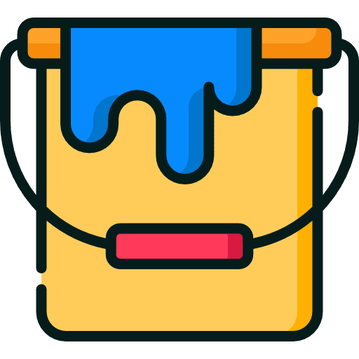 Paint bucket graphics editor bucket construction and tools icon