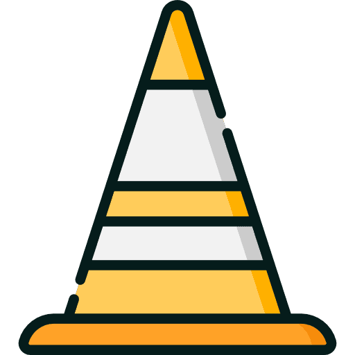 Cone construction and tools cone traffic cone icon