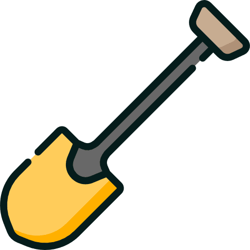 Shovel tools and utensils gardening travel icon