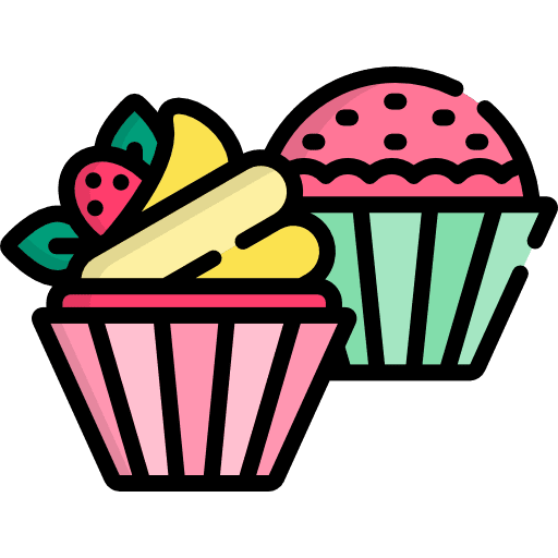 Cupcakes food and restaurant baked cupcake icon