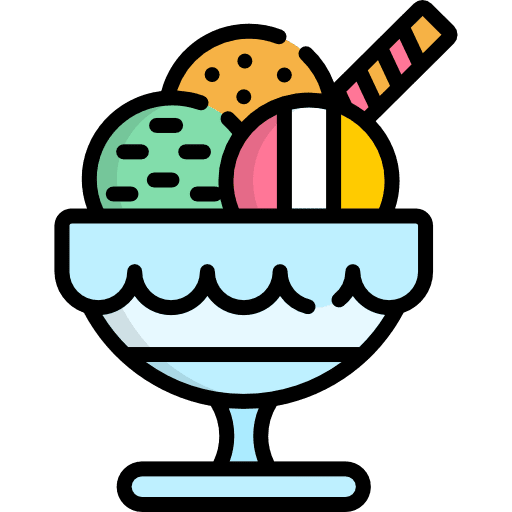 Ice cream summer dessert food icon