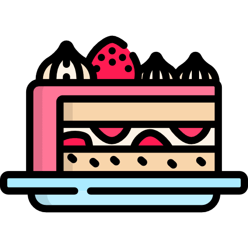 Piece of cake sweet food and restaurant cake icon