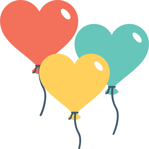 Balloons love heart shaped gaming icon