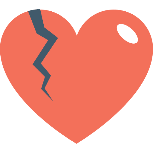 Broken heart shapes love love and romance icon