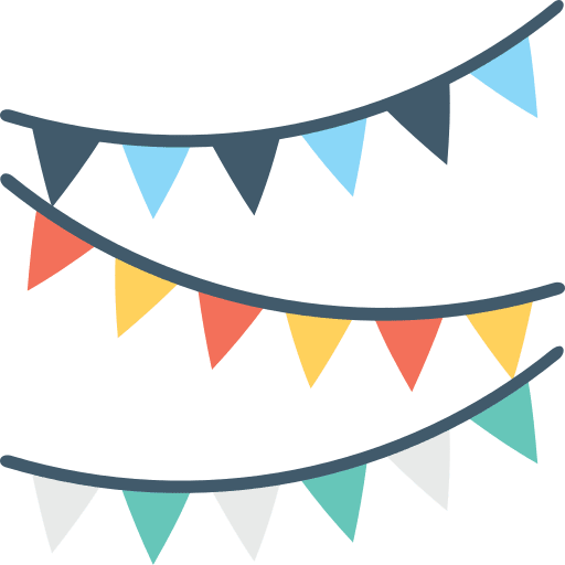 Garlands birthday and party entertainment flags icon