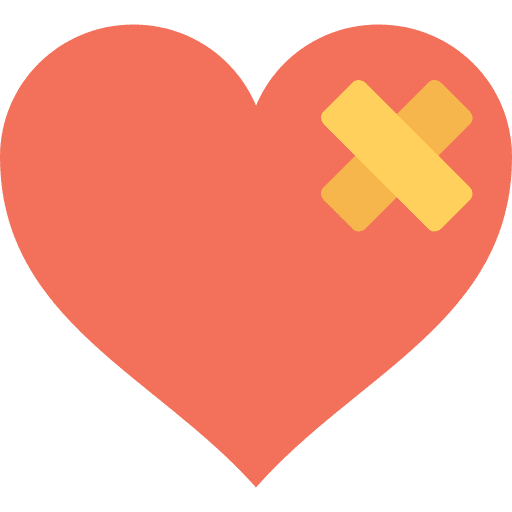 Wounded heart unloved love and romance patch icon