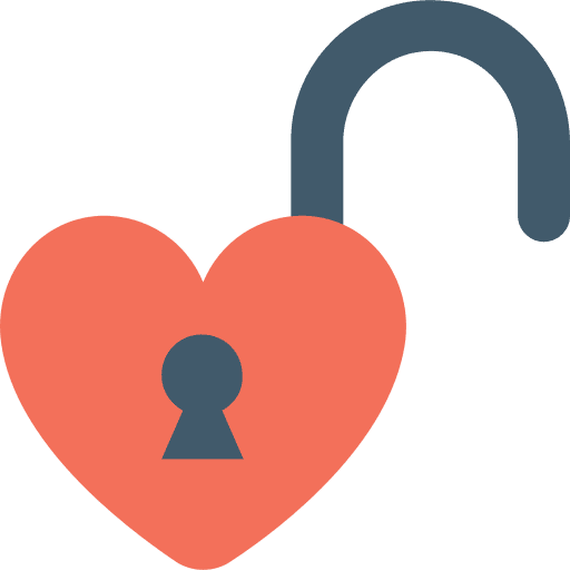 Open lock love and romance open lock tools and utensils icon
