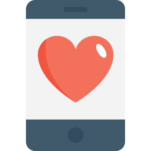 Smartphone communications valentines day cellphone icon