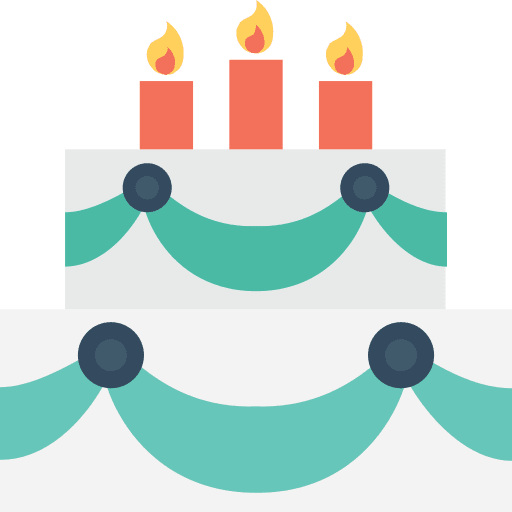 Wedding cake food and restaurant baker sweet icon