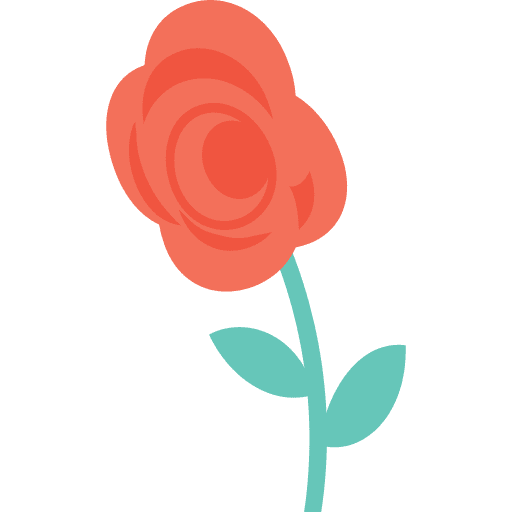 Rose flower nature botanical icon