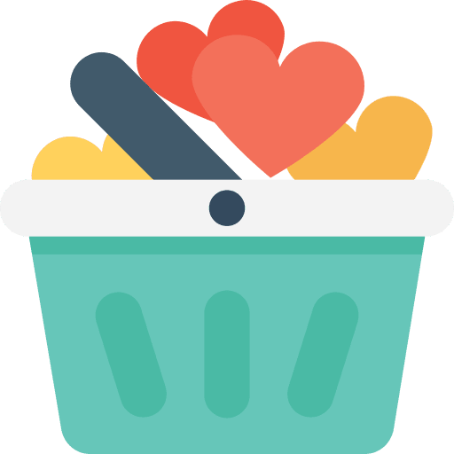 Shopping basket store love and romance love icon