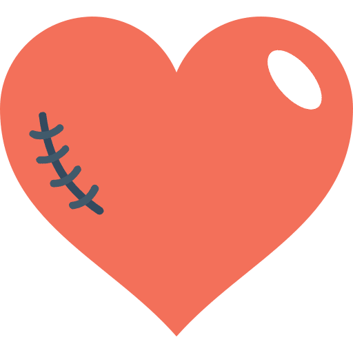 Wounded heart patch love and romance love icon
