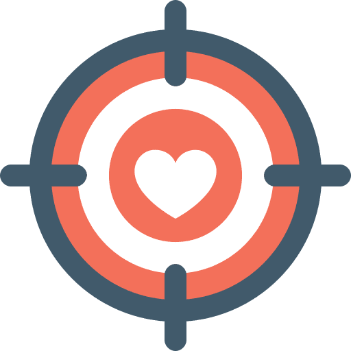 Target love and romance heart love icon