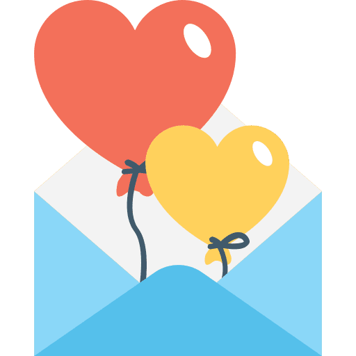 Love letter message heart romanticism icon