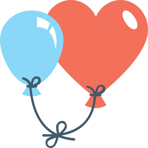 Balloon birthday love and romance party icon