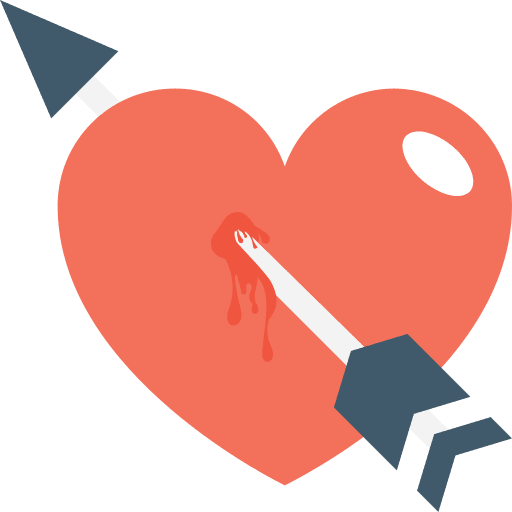 Cupid valentines day arrow heart icon